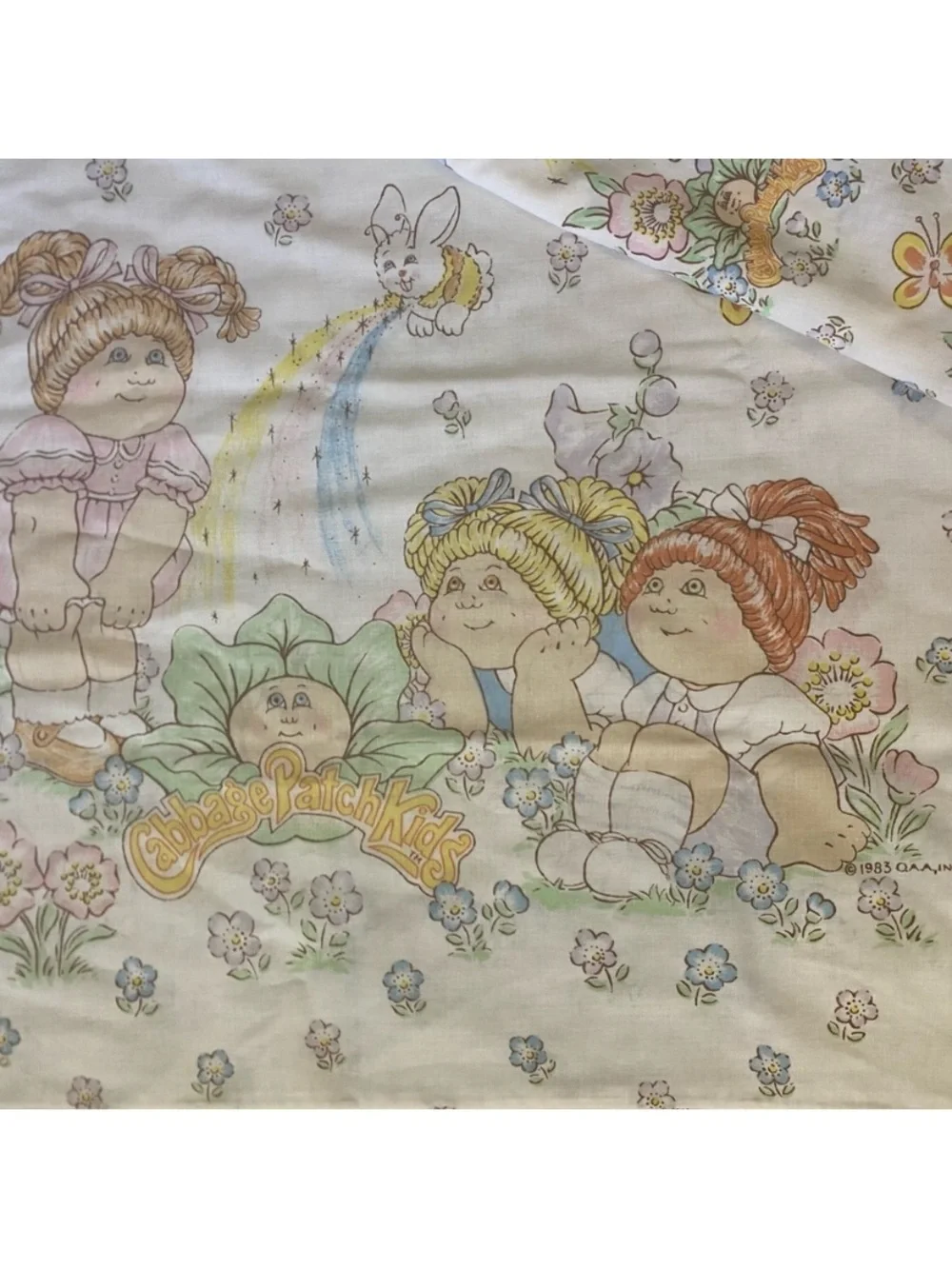 Cabbage Patch Kids O.A.A., Inc. 1983 Vintage Twin Fitted Sheet And Pillow Case